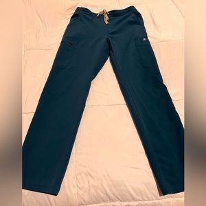 Figs Yola Skinny Scrub Pants- Caribbean blue, small